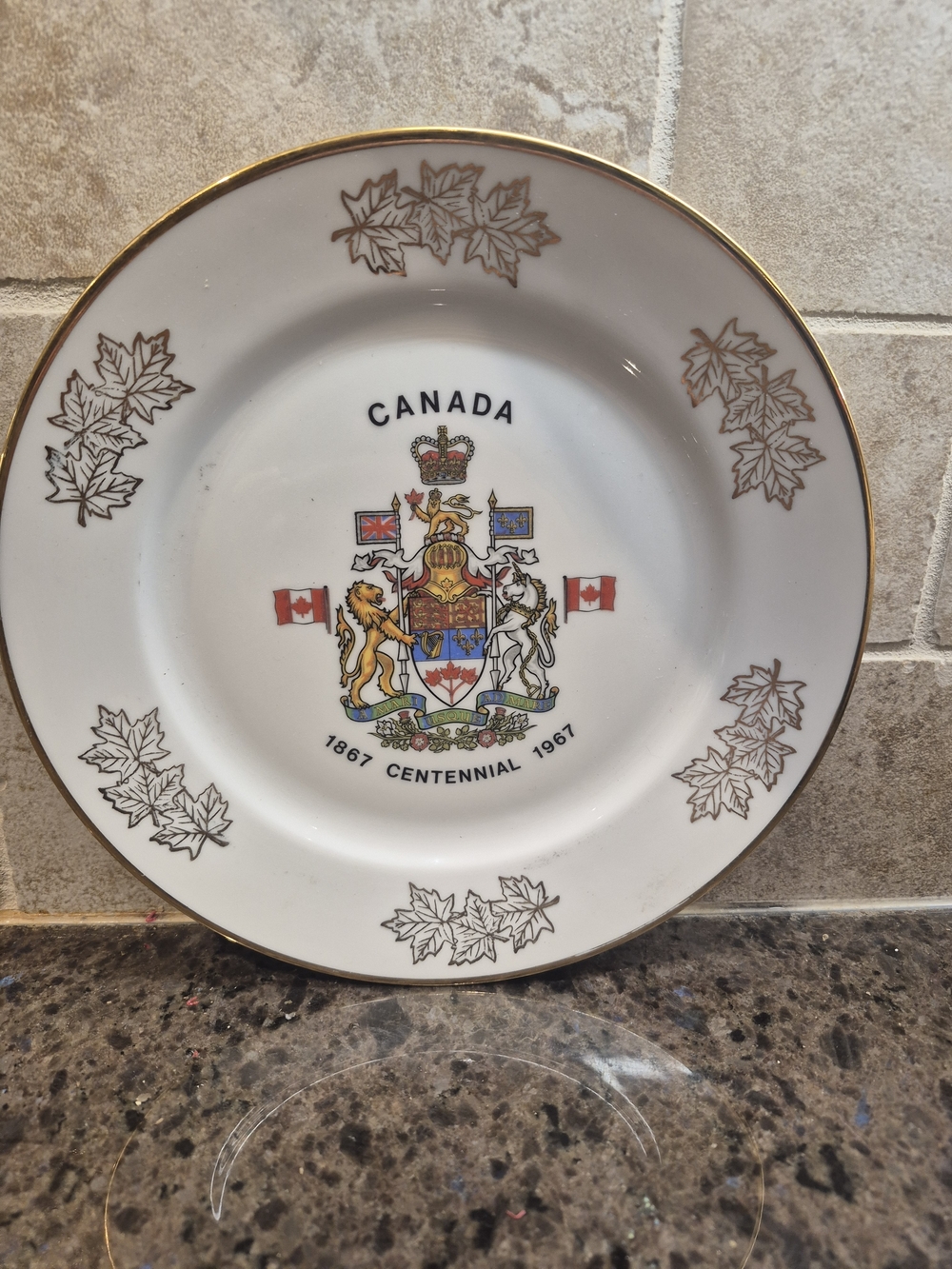 Vintage Souvenir Plate Centennial Of Canadian Confederation 1967 Western Germany